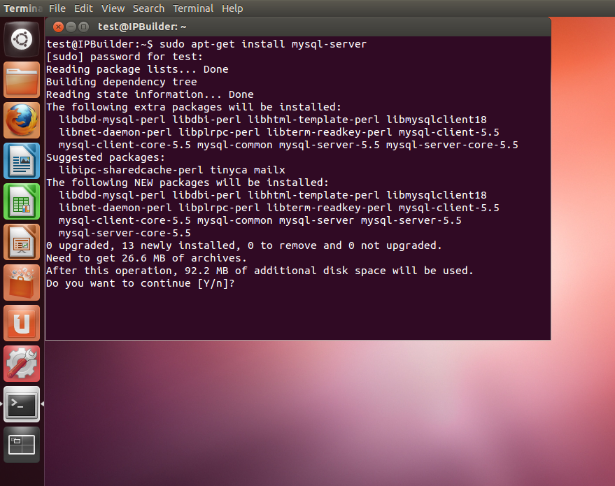 Ubuntu server install mysql server